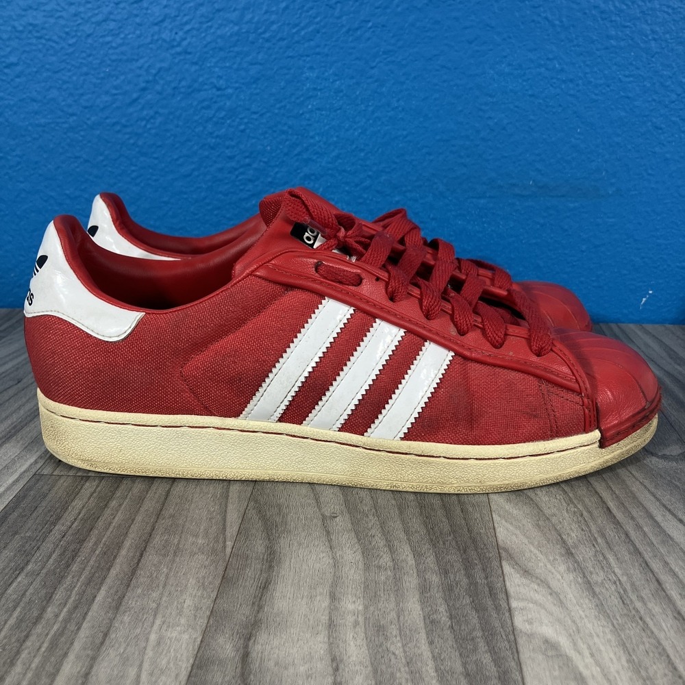 Adidas Superstar Red White Shell Toe Sneakers Men's US 9.5 UK 9 G23721‎